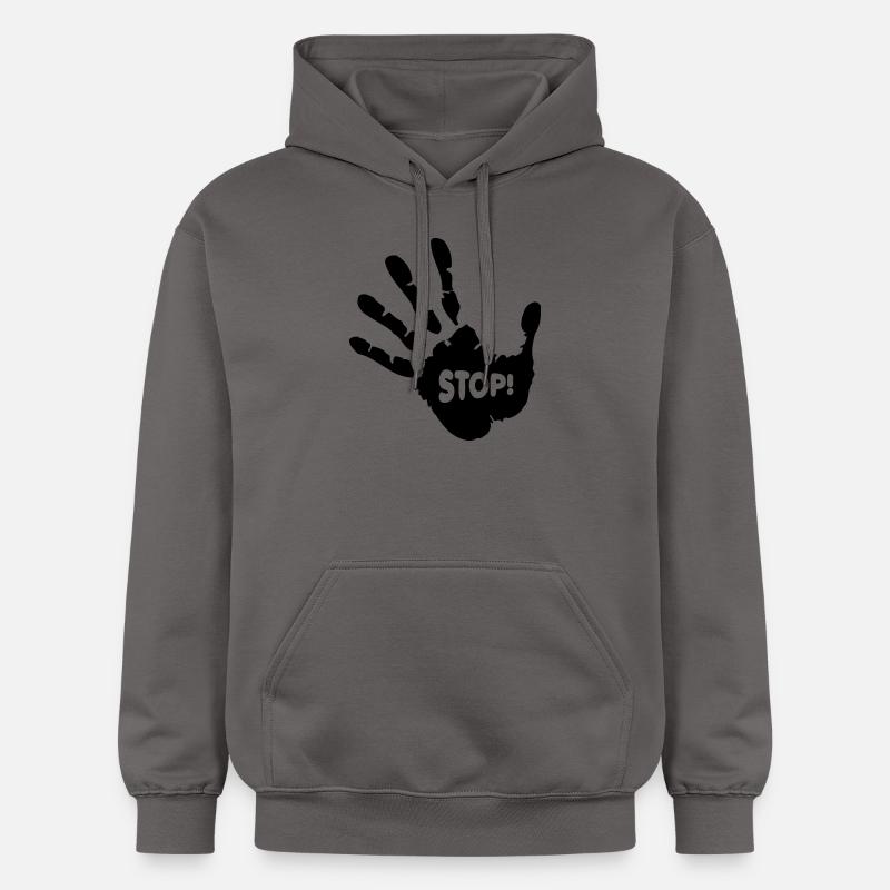 Stop Hand - Gildan Unisex Softstyle® Midweight Hoodie - Dunkelgrau