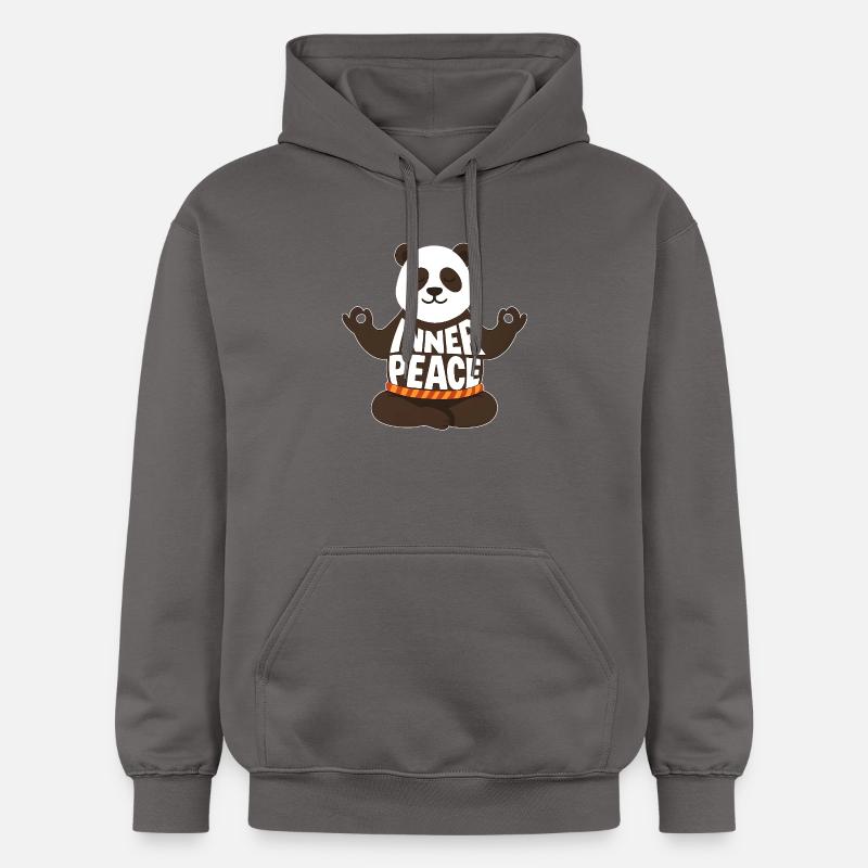 Panda Méditer - Paix intérieure - Sweat à capuche Softstyle® Gildan Unisexe - gris foncé