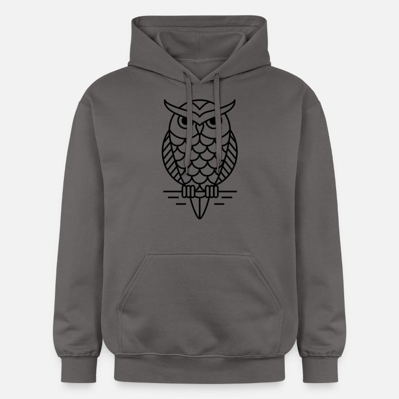 Eule Vogel Geschenk Hipster - Gildan Unisex Softstyle® Midweight Hoodie - Dunkelgrau