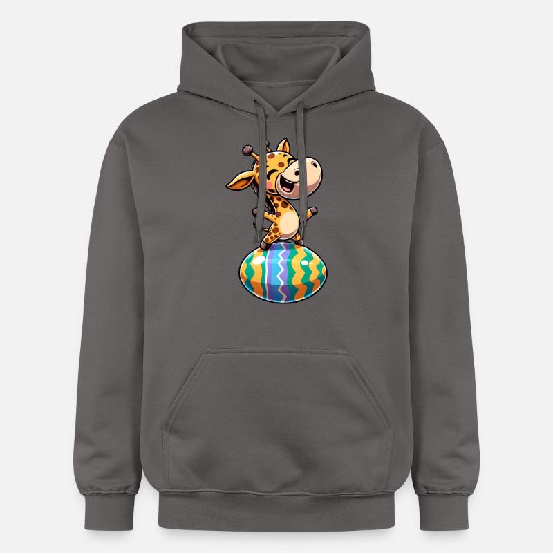 Easter Giraffe Dances, Dancer Egg - Gildan Unisex Softstyle® Midweight Hoodie - dark grey