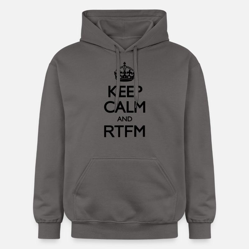 Keep calm and RTFM - Sweat à capuche Softstyle® Gildan Unisexe - gris foncé