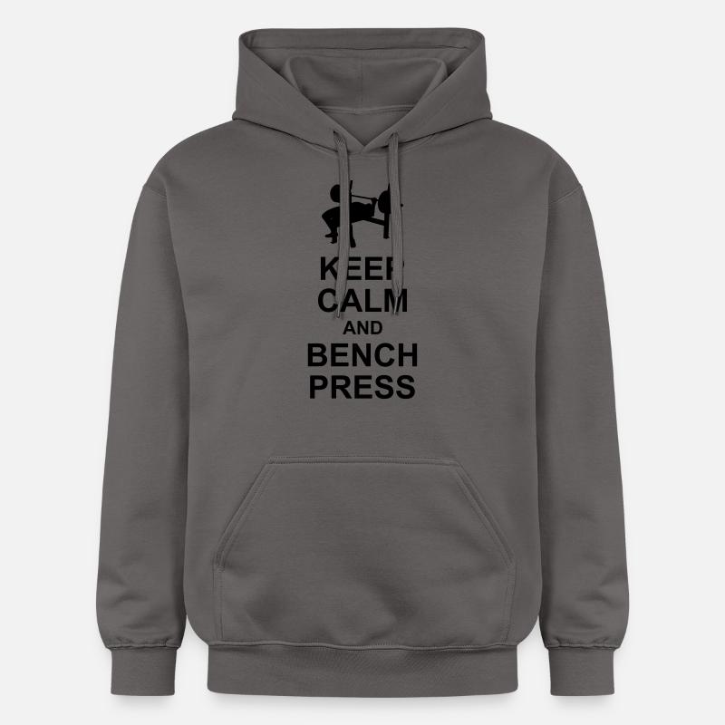 Keep Calm and Bench Press - Sweat à capuche Softstyle® Gildan Unisexe - gris foncé