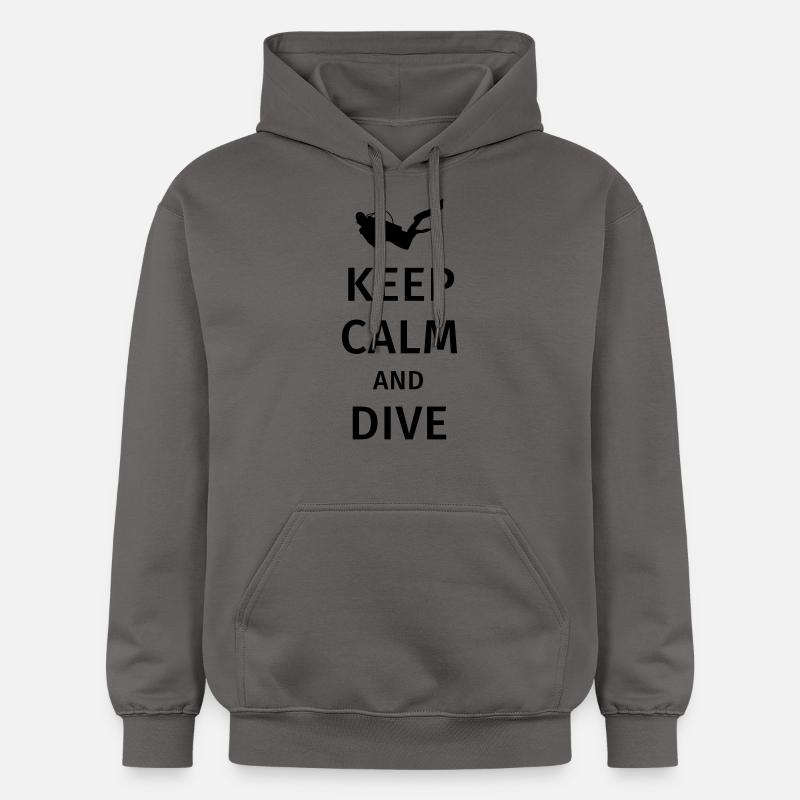 keep calm and dive - Sweat à capuche Softstyle® Gildan Unisexe - gris foncé
