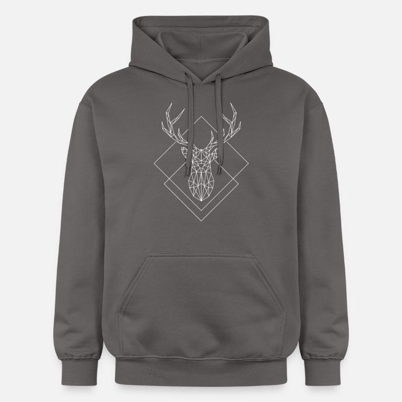 Polygon Deer white - Gildan Unisex Softstyle® Midweight Hoodie - dark grey
