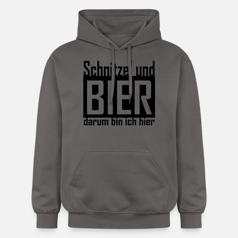 schnitzel und bier - Sweat à capuche Softstyle® Gildan Unisexe - gris foncé