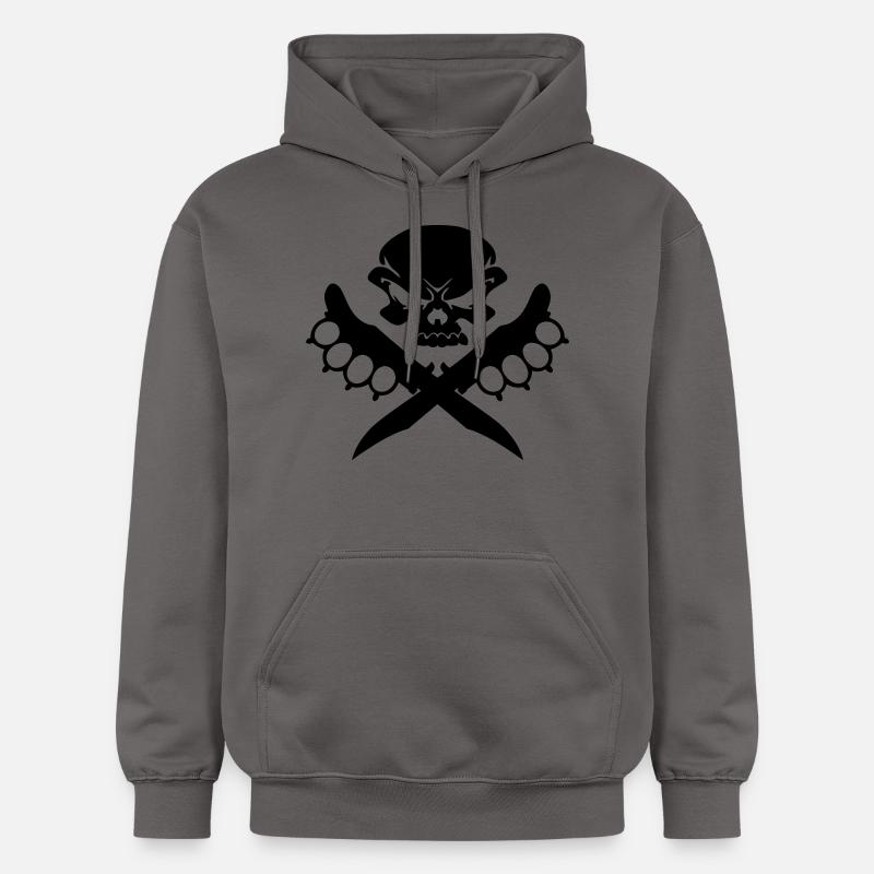 crâne et couteau - Sweat à capuche Softstyle® Gildan Unisexe - gris foncé