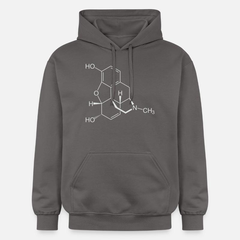 Morphine structural formula - Gildan Unisex Softstyle® Midweight Hoodie - dark grey