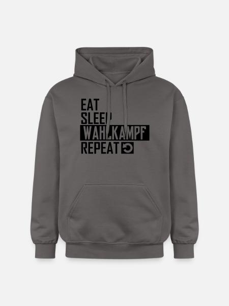 eat sleep wahlkampf repeat - Gildan Unisex Softstyle® Midweight Hoodie - Dunkelgrau