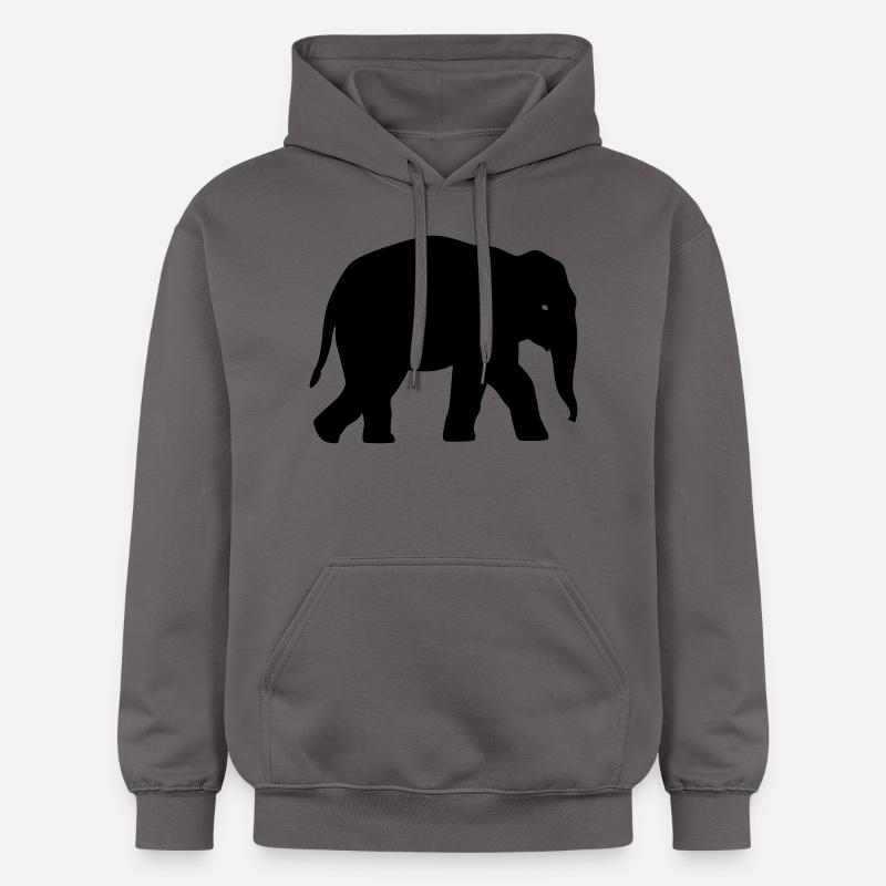 L'éléphant Silhouette - Sweat à capuche Softstyle® Gildan Unisexe - gris foncé