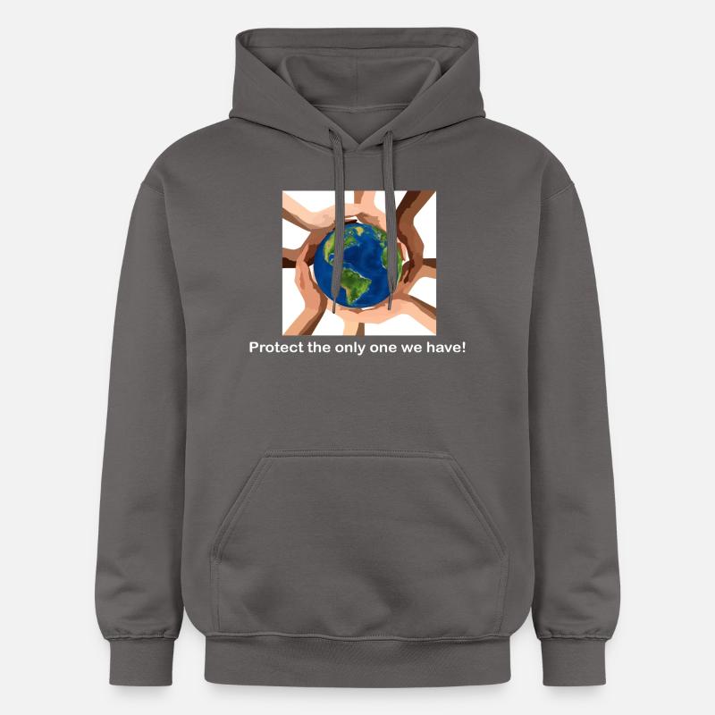 Nous avons seulement une terre! - Sweat à capuche Softstyle® Gildan Unisexe - gris foncé