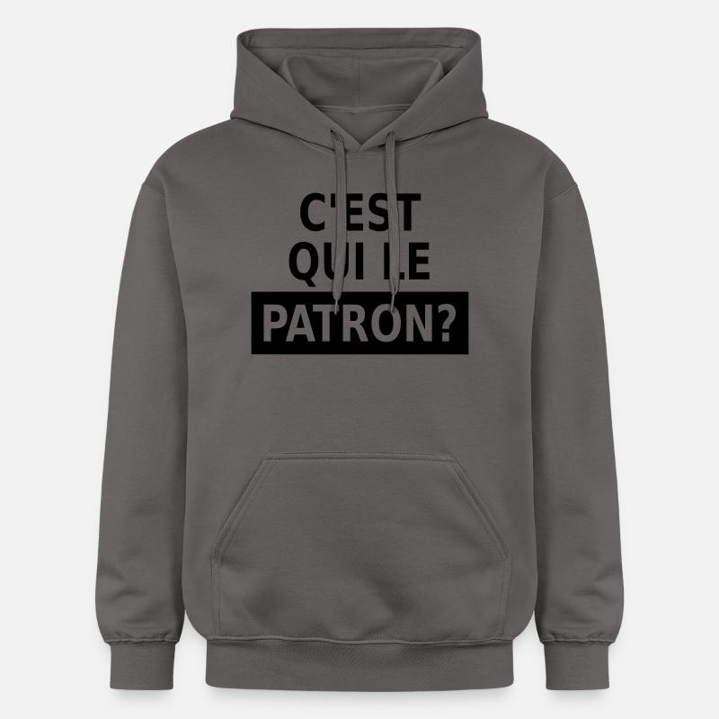 c'est qui le patron? - Sweat à capuche Softstyle® Gildan Unisexe - gris foncé