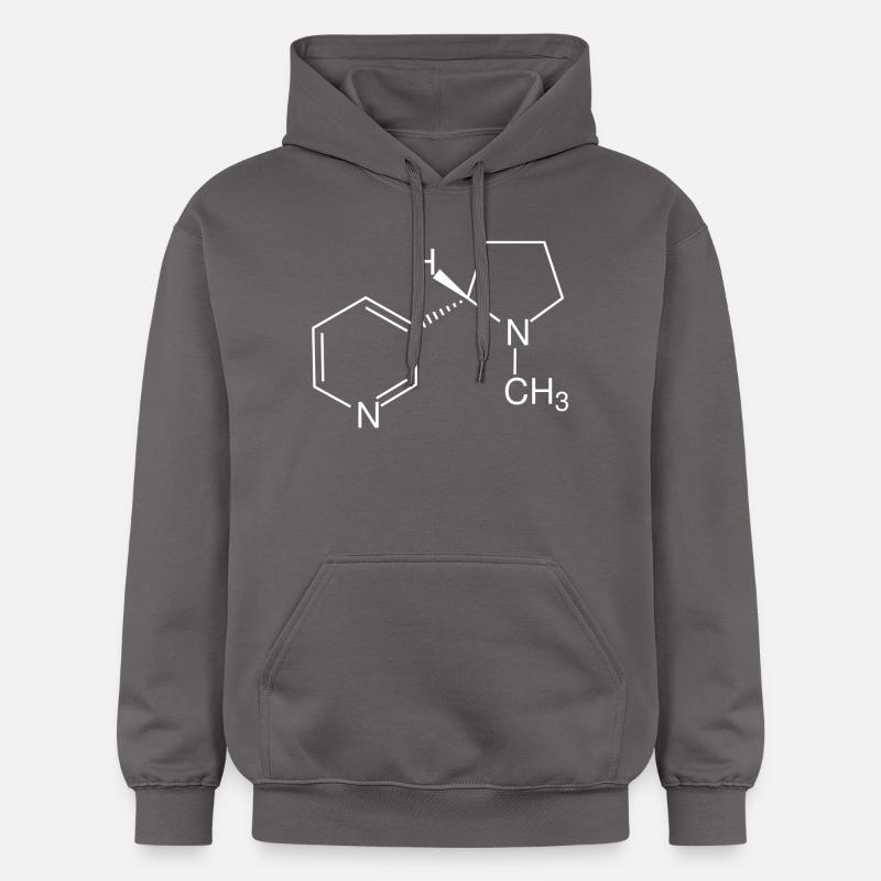 Nicotine structural formula - Gildan Unisex Softstyle® Midweight Hoodie - dark grey