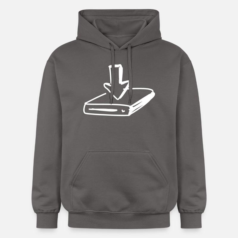 Hard disk with arrow - Gildan Unisex Softstyle® Midweight Hoodie - dark grey
