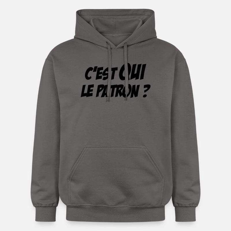 C'est QUI le Patron ? - Sweat à capuche Softstyle® Gildan Unisexe - gris foncé