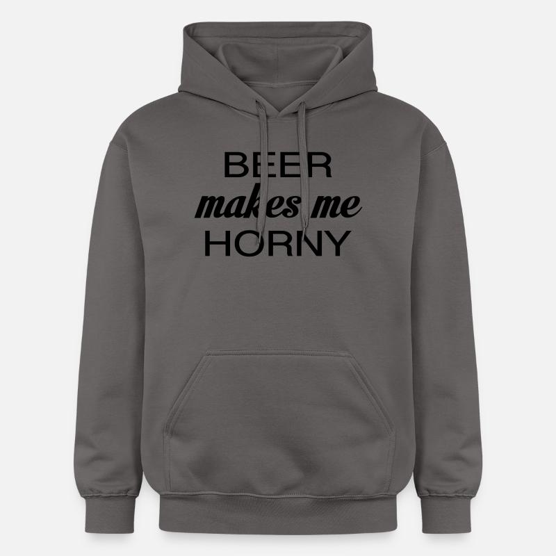 Beer makes me Horny - Sweat à capuche Softstyle® Gildan Unisexe - gris foncé