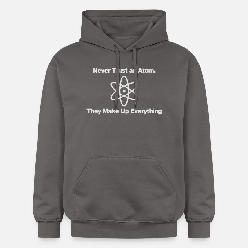 Trust no atom! - Sweat à capuche Softstyle® Gildan Unisexe - gris foncé