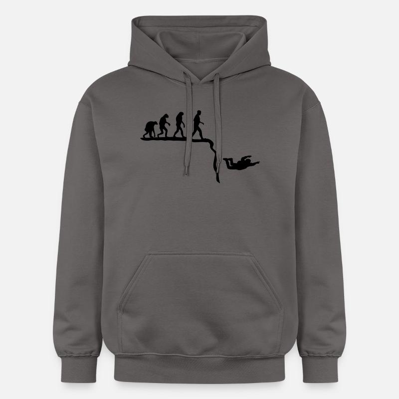 base jumping evolution - Sweat à capuche Softstyle® Gildan Unisexe - gris foncé