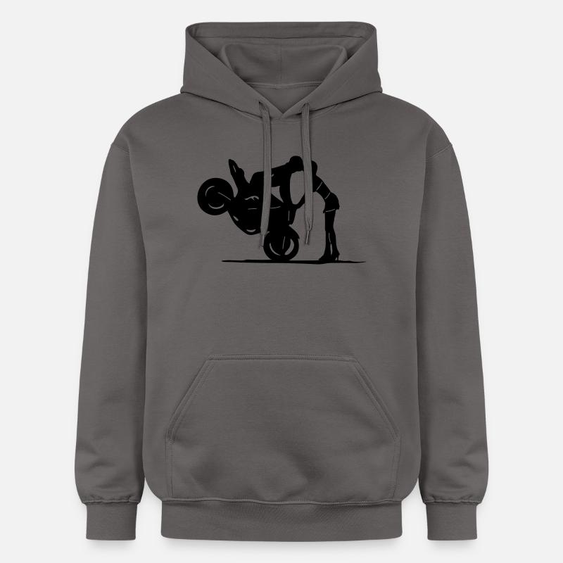 Funbiker Logo - Sweat à capuche Softstyle® Gildan Unisexe - gris foncé