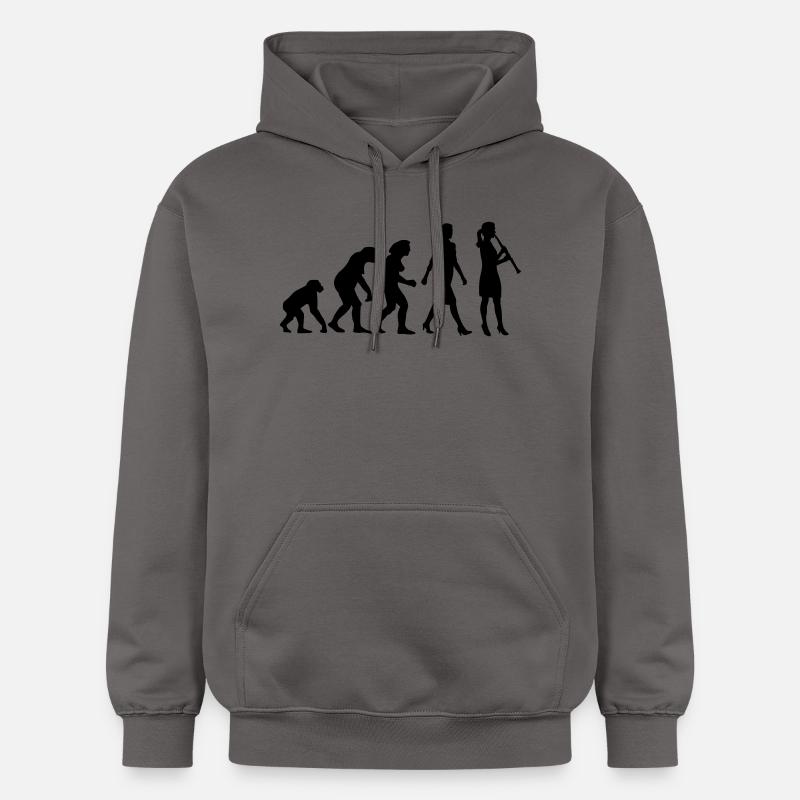 Evolution Klarinette Spielerin - Gildan Unisex Softstyle® Midweight Hoodie - Dunkelgrau