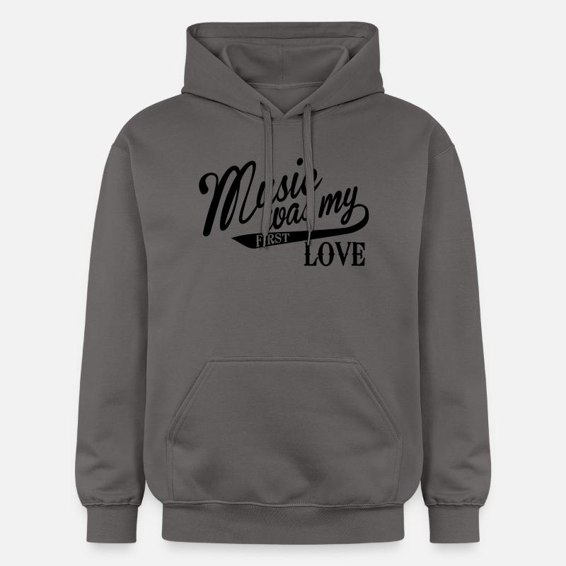 Music was my first Love - Sweat à capuche Softstyle® Gildan Unisexe - gris foncé
