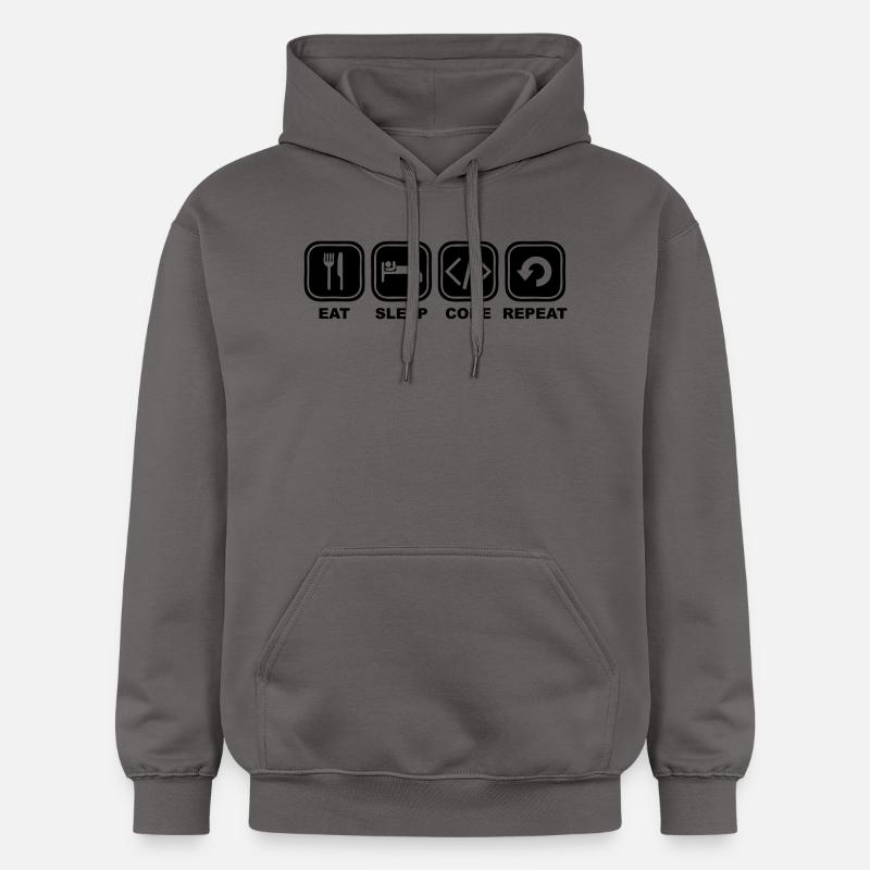 Eat, sleep, Code, Repeat - Sweat à capuche Softstyle® Gildan Unisexe - gris foncé