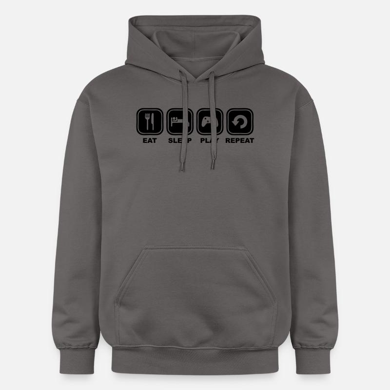 Eat, sleep, play, Repeat - Sweat à capuche Softstyle® Gildan Unisexe - gris foncé