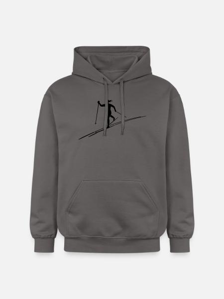 Skilangläuferin mit Skispur - Gildan Unisex Softstyle® Midweight Hoodie - Dunkelgrau