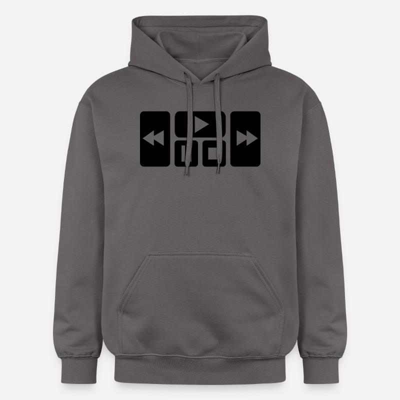 Play Button - Sweat à capuche Softstyle® Gildan Unisexe - gris foncé