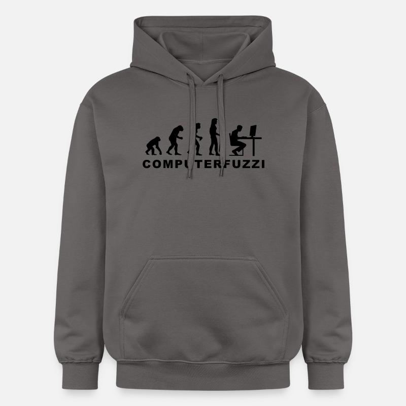 evolution_computerfuzzi - Gildan Unisex Softstyle® Midweight Hoodie - dark grey