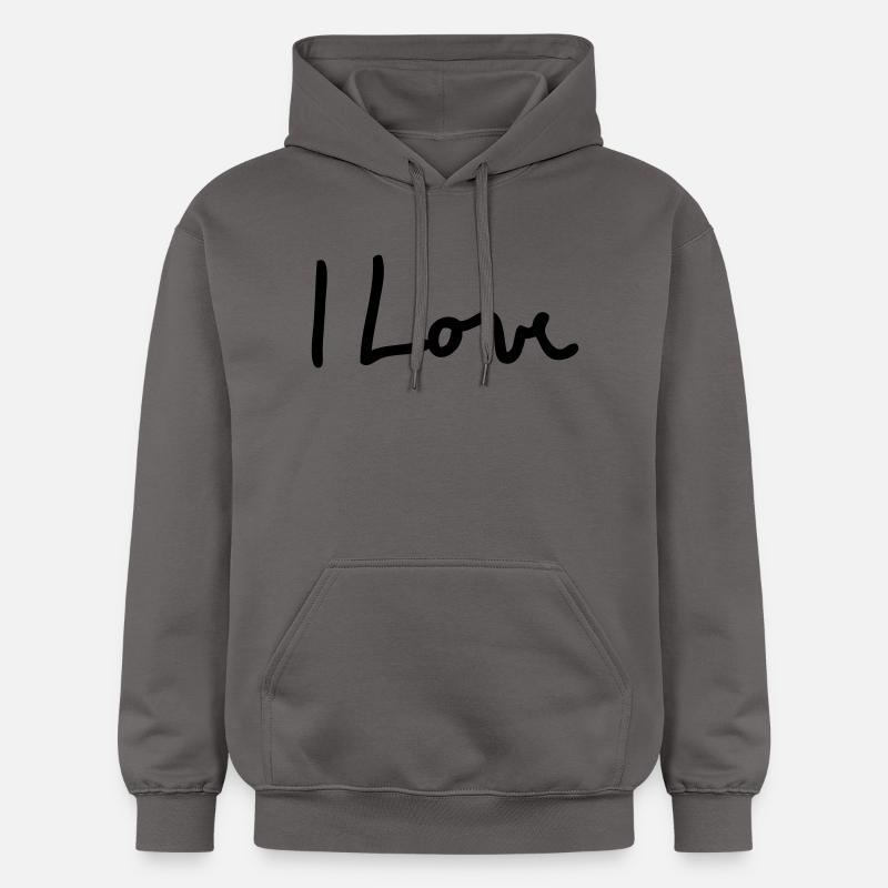 i love - Sweat à capuche Softstyle® Gildan Unisexe - gris foncé