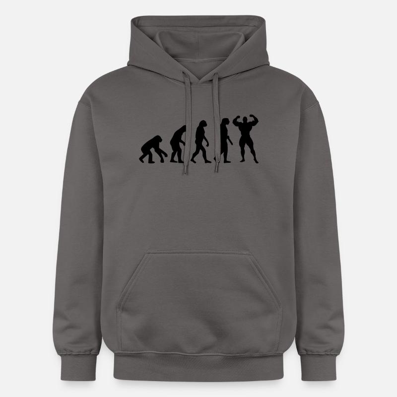 Evolution of Bodybuilder - Sweat à capuche Softstyle® Gildan Unisexe - gris foncé