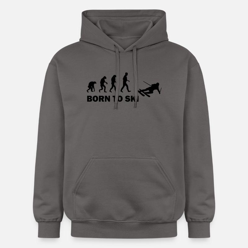 born to ski - Sweat à capuche Softstyle® Gildan Unisexe - gris foncé