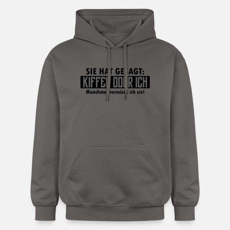 kiffen oder ich - Gildan Unisex Softstyle® Midweight Hoodie - Dunkelgrau