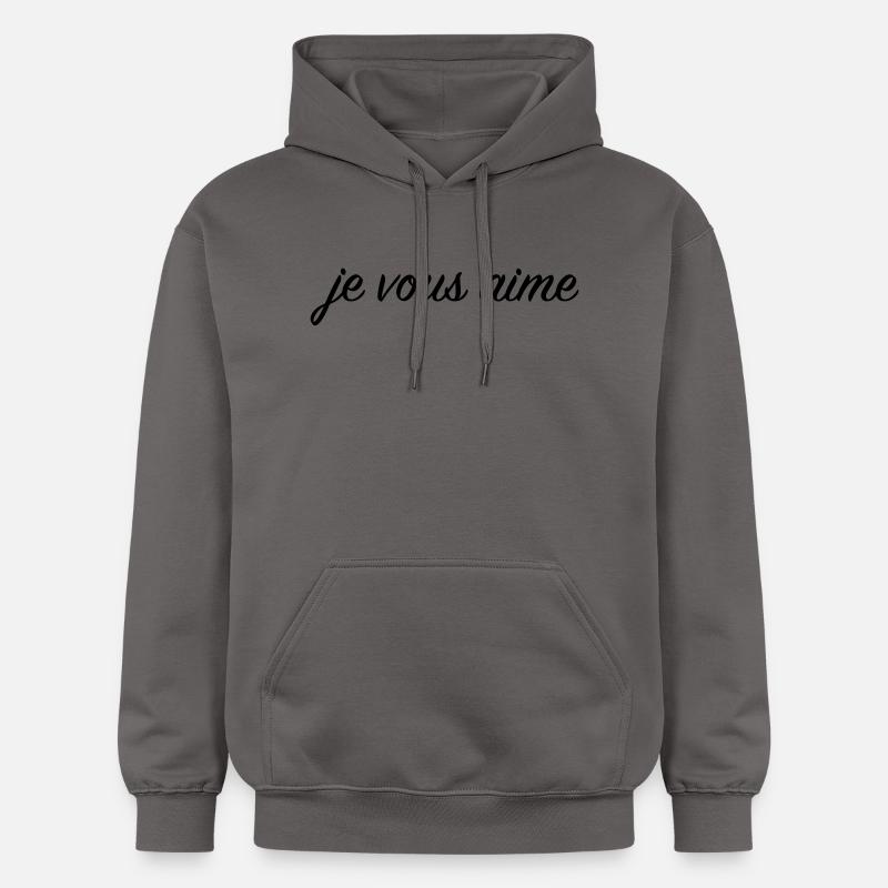 Je vous aime - Sweat à capuche Softstyle® Gildan Unisexe - gris foncé