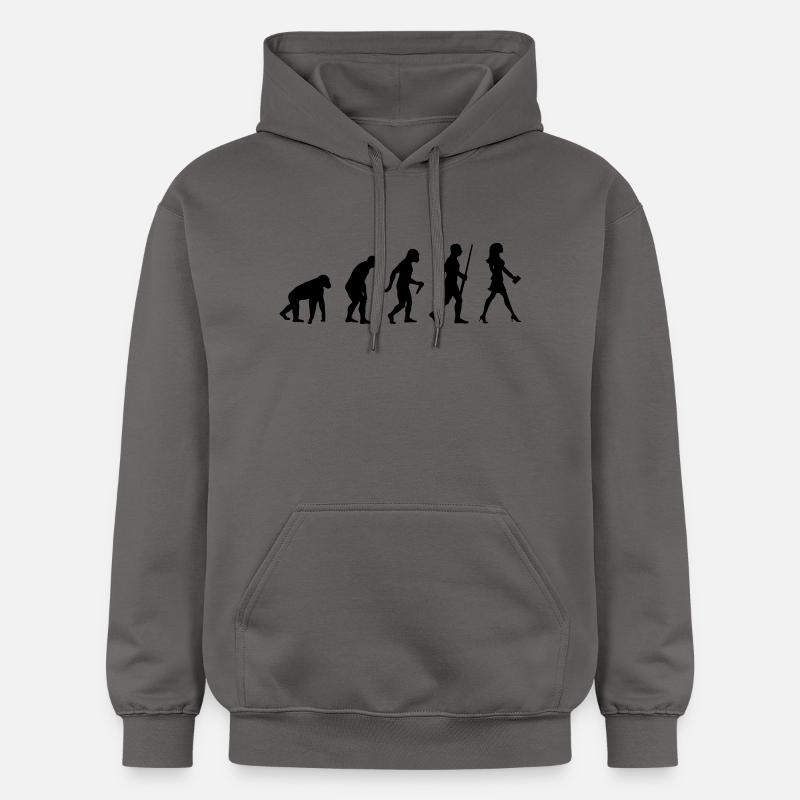 L'évolution de la femme - Sweat à capuche Softstyle® Gildan Unisexe - gris foncé