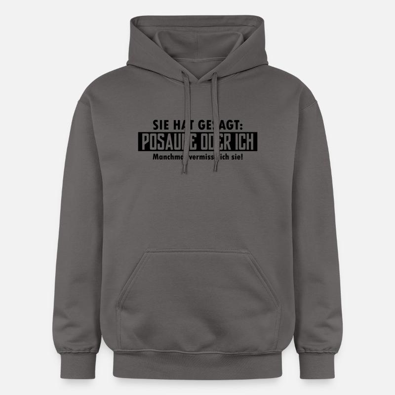 posaune oder ich - Gildan Unisex Softstyle® Midweight Hoodie - Dunkelgrau