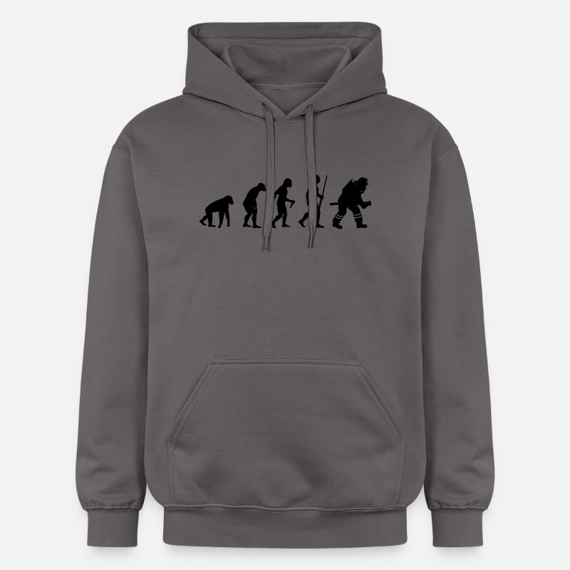 L'évolution des pompiers - Sweat à capuche Softstyle® Gildan Unisexe - gris foncé