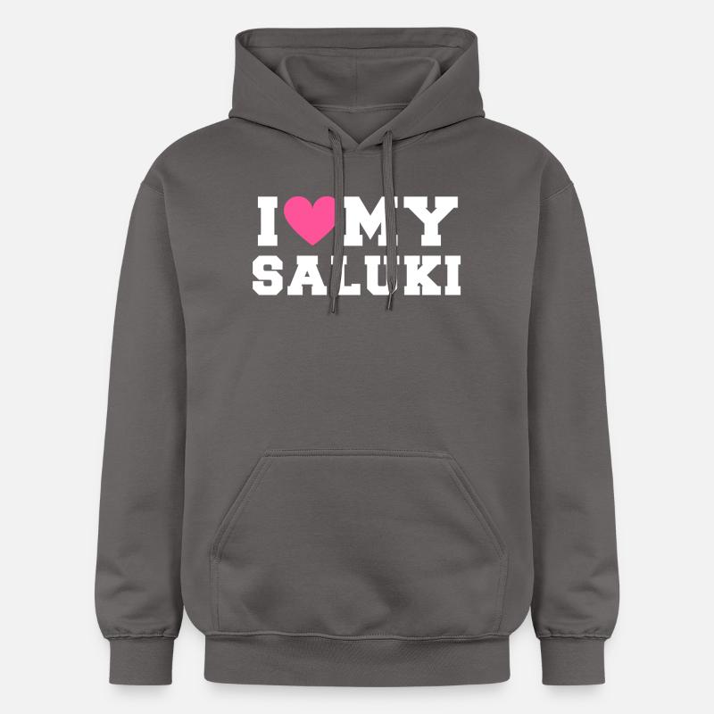 I love my Saluki - Sweat à capuche Softstyle® Gildan Unisexe - gris foncé