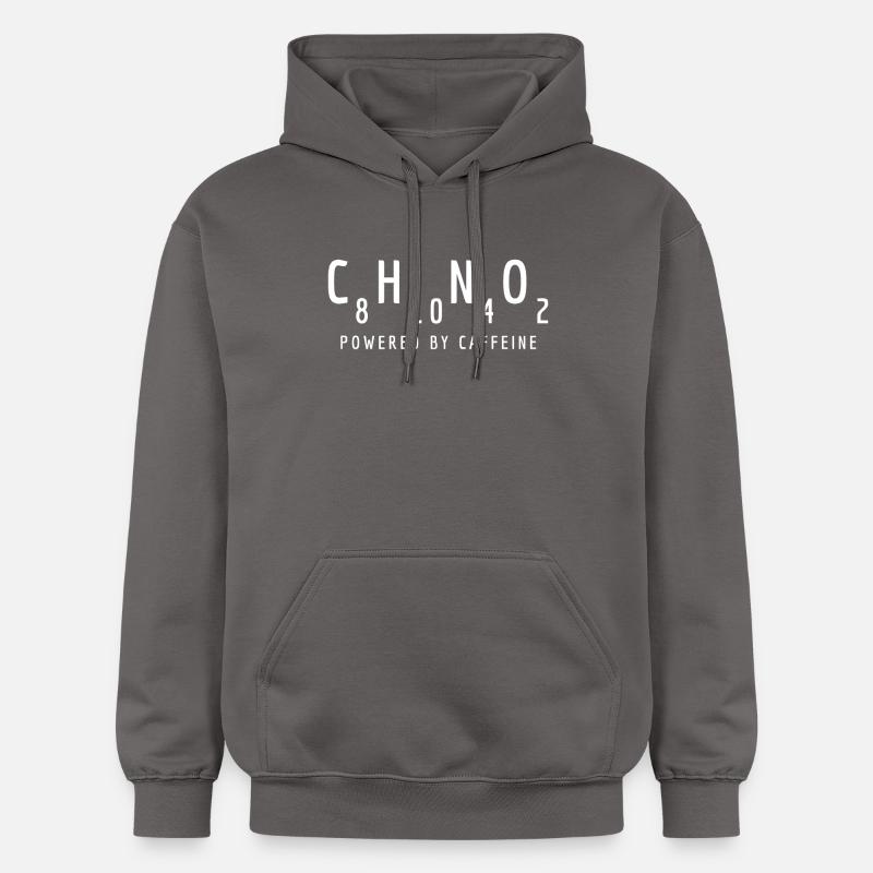 Propulsé par Caféine: C8H10N4O2 - Sweat à capuche Softstyle® Gildan Unisexe - gris foncé