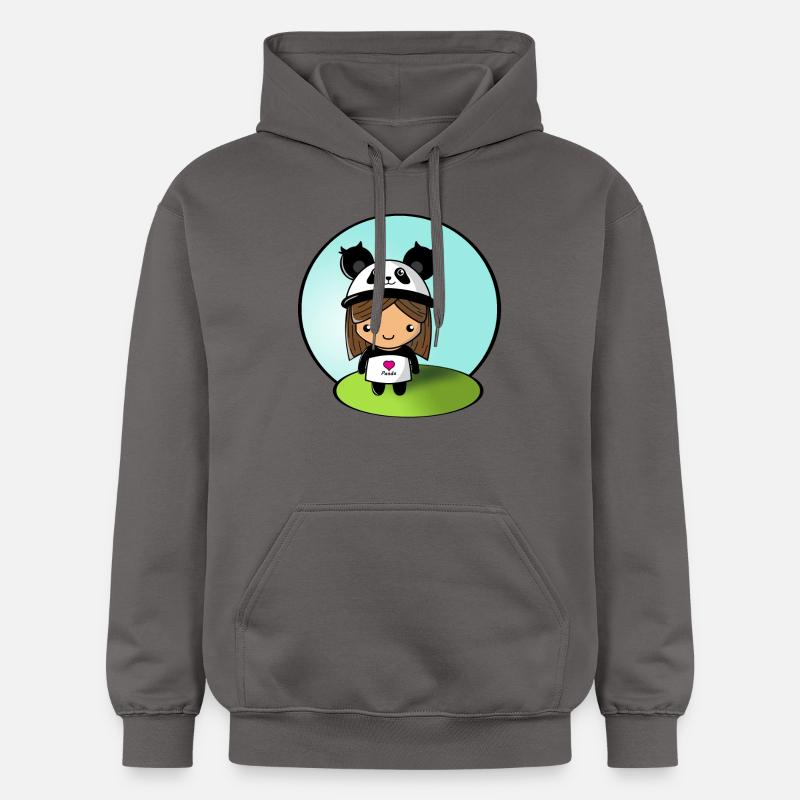 Panda-Mädchen! - Gildan Unisex Softstyle® Midweight Hoodie - Dunkelgrau