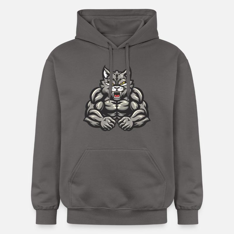 Musculation des muscles du chat - Sweat à capuche Softstyle® Gildan Unisexe - gris foncé