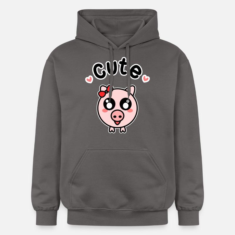 Cochon fermier cochon doux - Sweat à capuche Softstyle® Gildan Unisexe - gris foncé