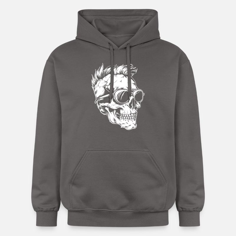 Crâne punk - Sweat à capuche Softstyle® Gildan Unisexe - gris foncé