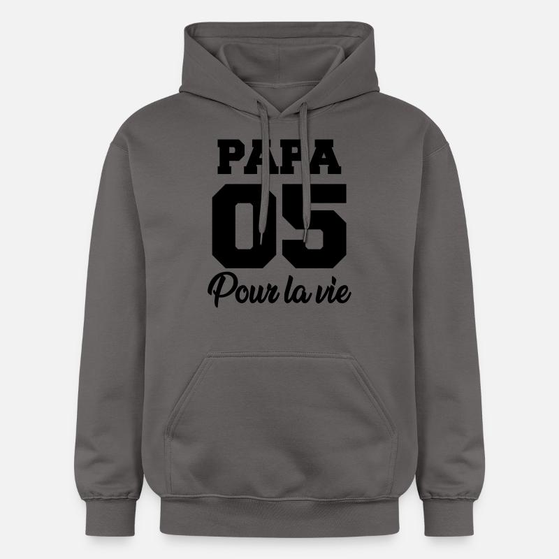 papa 05 pour la vie - Sweat à capuche Softstyle® Gildan Unisexe - gris foncé