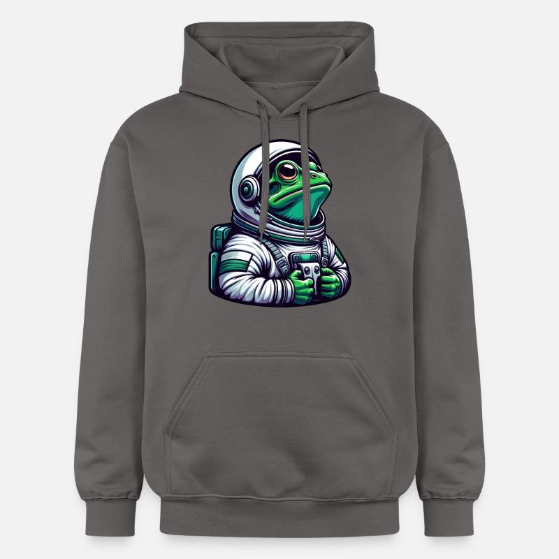 Grenouille astronaute dans l’espace - Sweat à capuche Softstyle® Gildan Unisexe - gris foncé