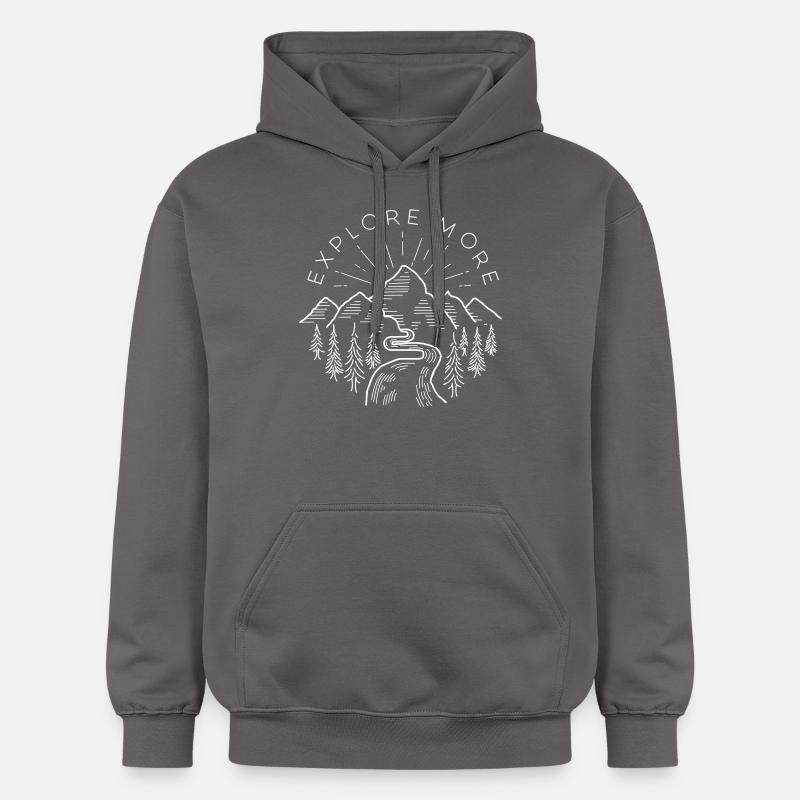 Explore more - Sweat à capuche Softstyle® Gildan Unisexe - gris foncé