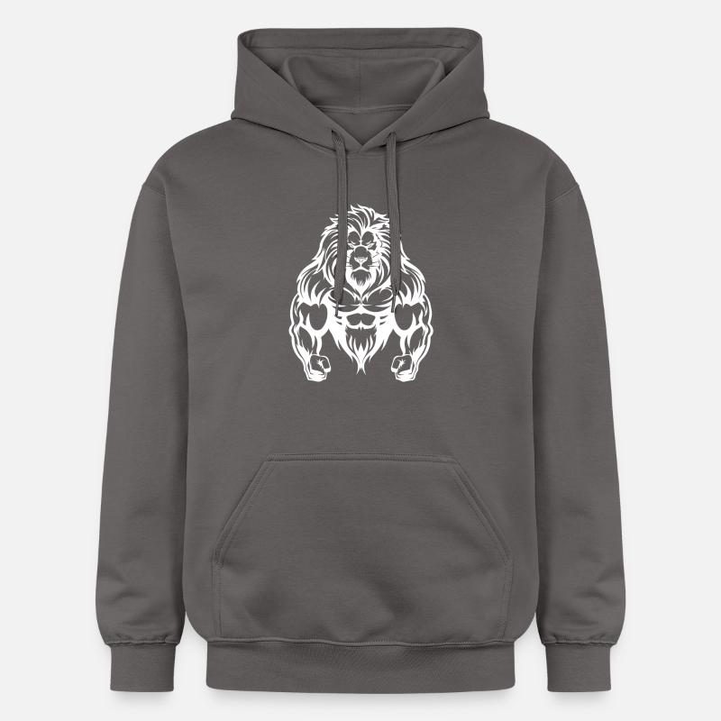 Muscles Lion - Sweat à capuche Softstyle® Gildan Unisexe - gris foncé