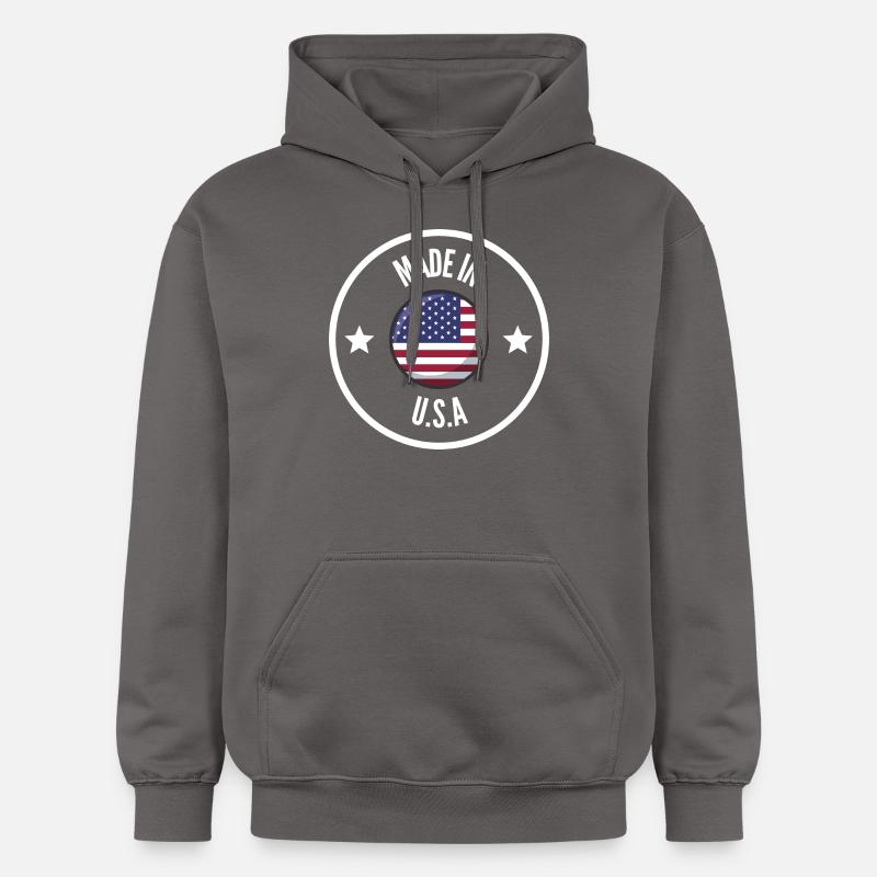 MADE IN USA White - Sweat à capuche Softstyle® Gildan Unisexe - gris foncé