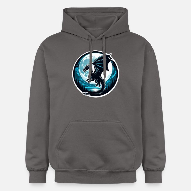 Vol du dragon lunaire - Sweat à capuche Softstyle® Gildan Unisexe - gris foncé