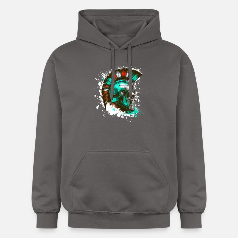 Casque Spartan Skull - Sweat à capuche Softstyle® Gildan Unisexe - gris foncé